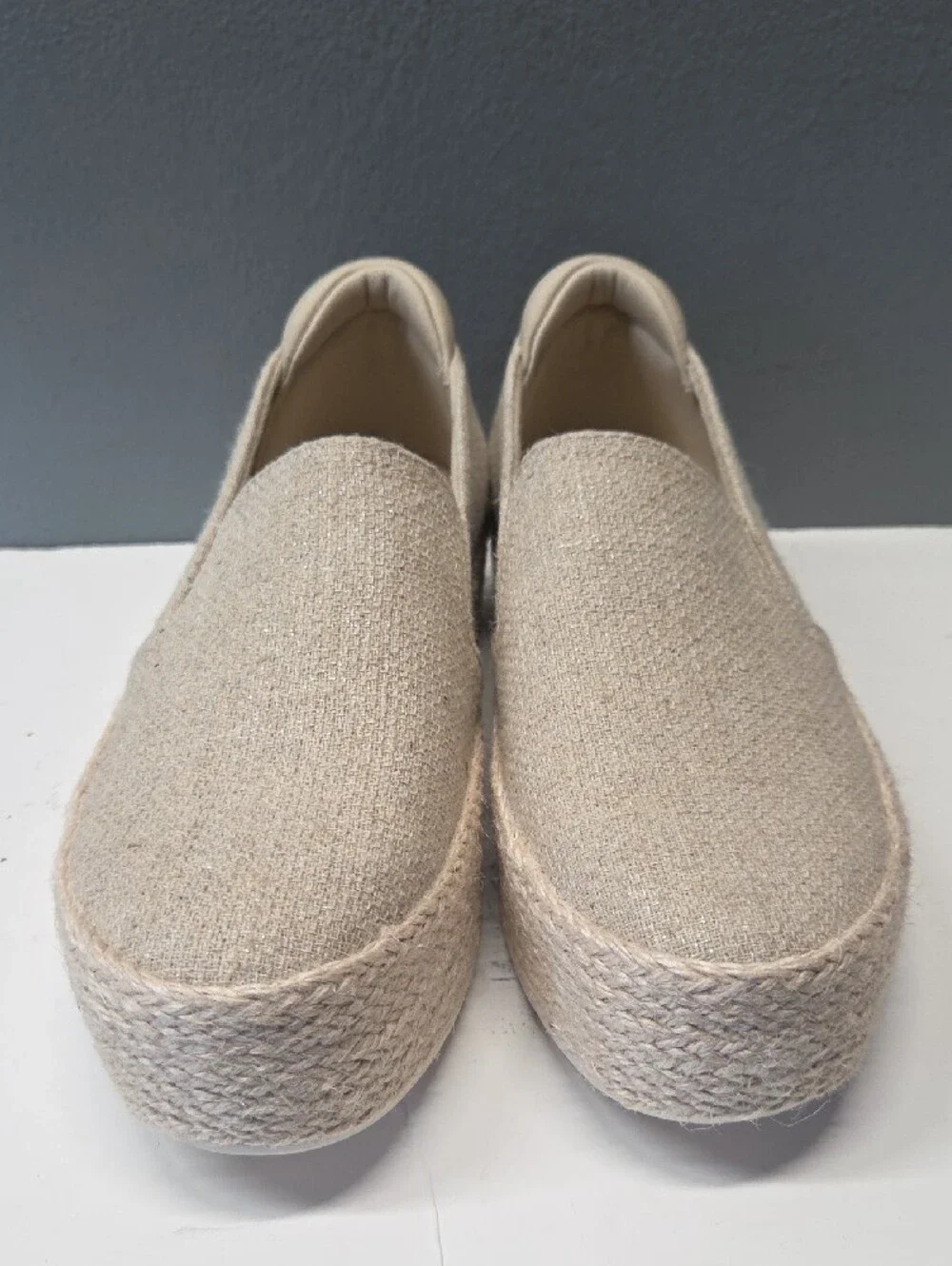 Skechers Espadrille Platform Sneakers in Natural Beige Martha Stewart Size 7